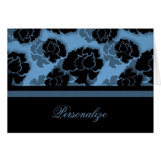 Tarjeta de Personalizable Grungy Floral Decadation (Anverso (Horizontal))