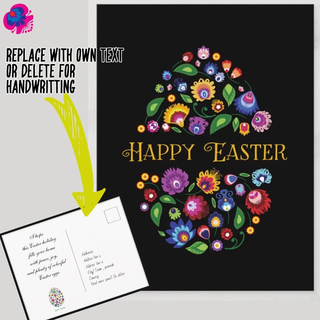 Tarjeta de personalizable Happy Easter (folklore) (Subido por el creador)