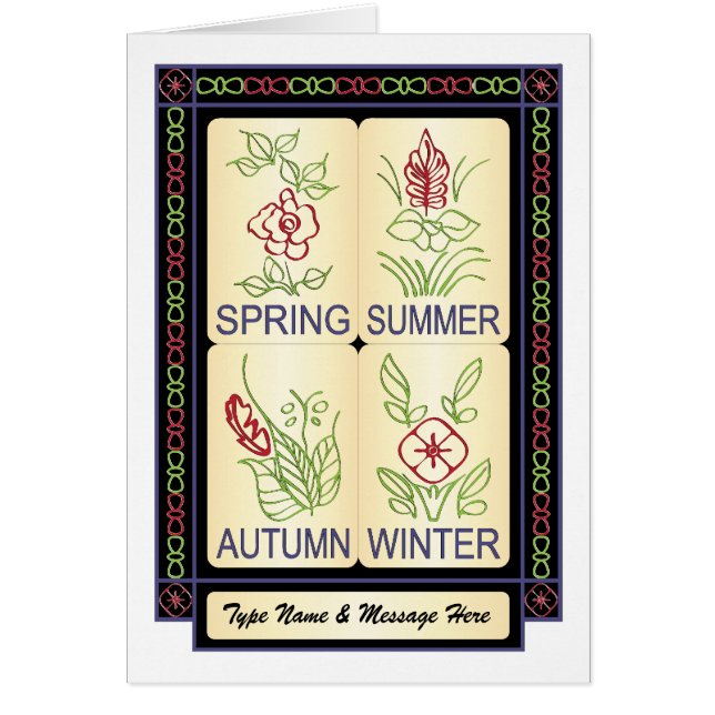 Tarjeta de Personalizable Mah Jongg Seasons 02 (Frente)