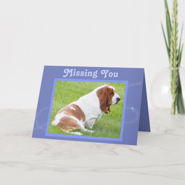 Tarjeta de personalizable "Missing you" con Cute B (Anverso)