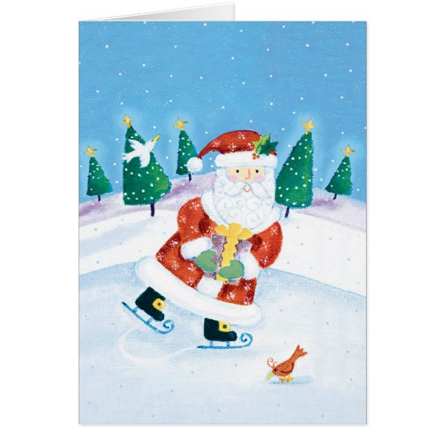 Tarjeta de personalizable Needlepoint ice Santa Na (Frente)