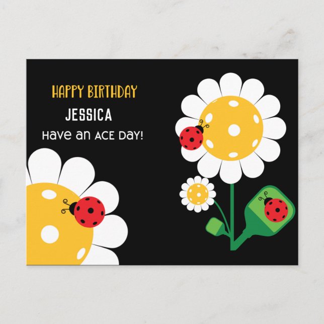 Tarjeta de Personalizable negro feliz cumpleaños d (Anverso)