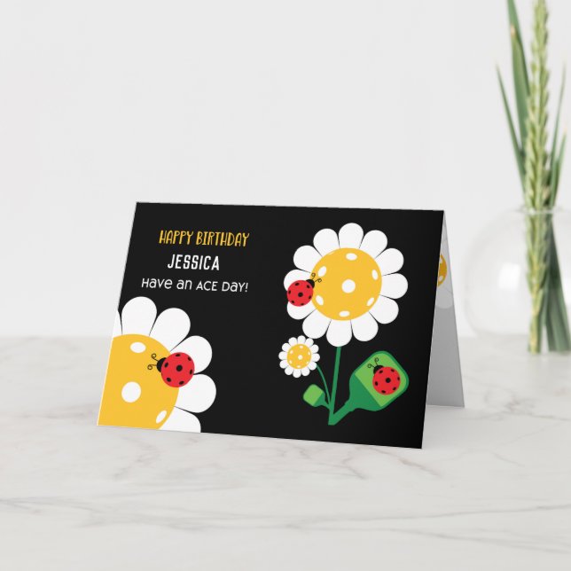 Tarjeta de Personalizable negro feliz cumpleaños d (Anverso)