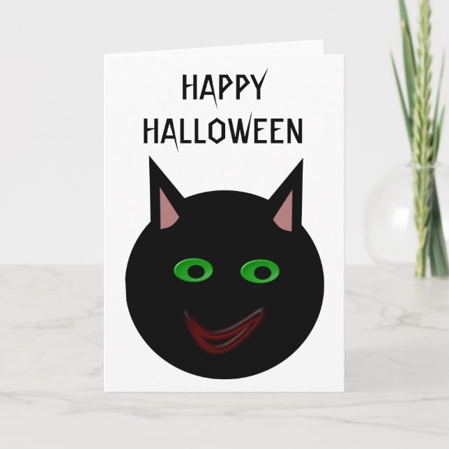 Tarjeta de Personalizable para gato negro de Hallo (Anverso)