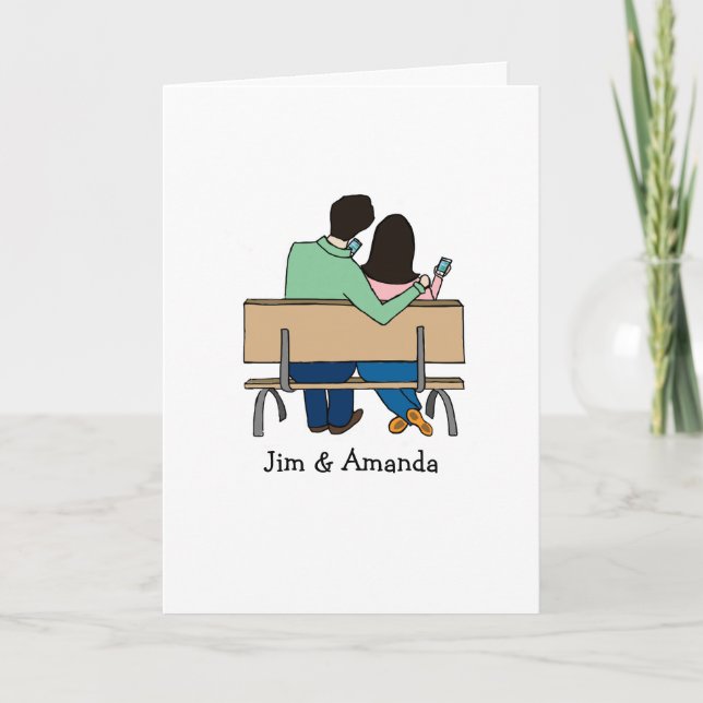 tarjeta de personalizable - pareja de smartphones (Anverso)