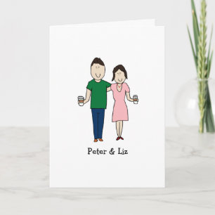 tarjeta de personalizable - pareja para beber café