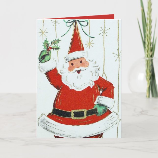 Tarjeta de personalizable Retro Vintage Christmas  (Anverso)