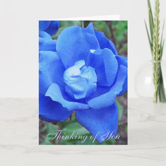 Tarjeta de personalizable Rosa azul (Anverso)