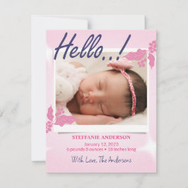 Tarjeta de personalización del anuncio de nacimien