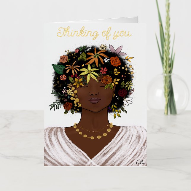 Tarjeta de Personalizado afroafricana de mujer con (Anverso)