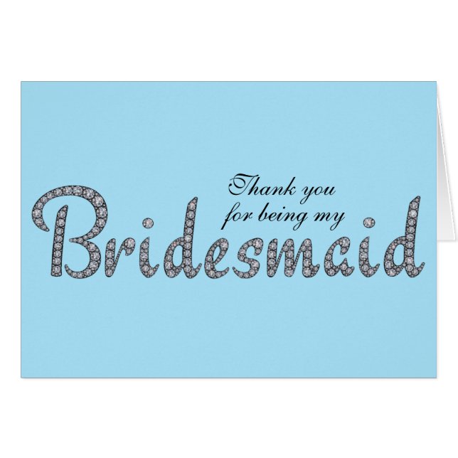 Tarjeta de personalizado bling para la dama de hon (Anverso (Horizontal))