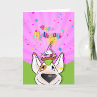 Tarjeta de Personalizado Bull Terrier "Cumpleaños 