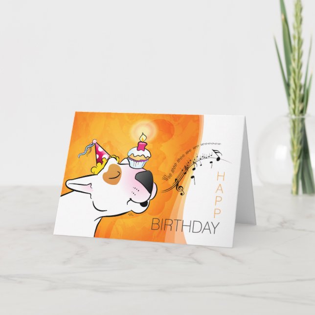 Tarjeta de Personalizado Bull Terrier "Cumpleaños  (Anverso)