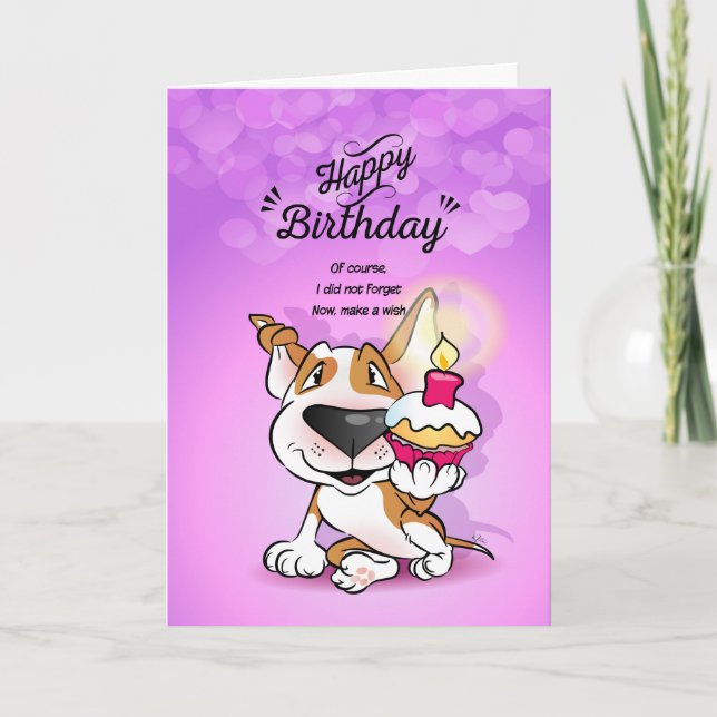 Tarjeta de Personalizado Bull Terrier "Cumpleaños  (Anverso)