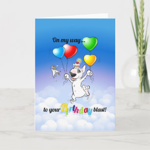 Tarjeta de Personalizado Bull Terrier "Cumpleaños 