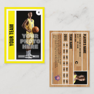 Tarjeta de personalizado de Baloncesto - Amarillo