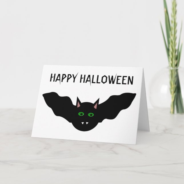 Tarjeta de Personalizado de Bat Halloween frente a (Anverso)