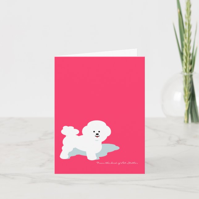 Tarjeta de Personalizado de Bichon Frise en rosa (Anverso)