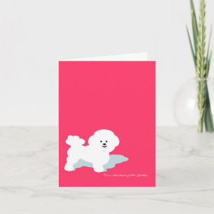 Tarjeta de Personalizado de Bichon Frise en rosa