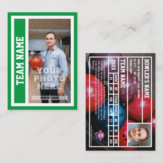 Tarjeta de personalizado de Bolsa (Kelly Green) (Anverso / Reverso)