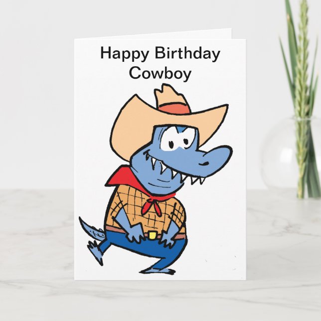 Tarjeta de Personalizado de Cowboy Feliz Cumpleaño (Anverso)