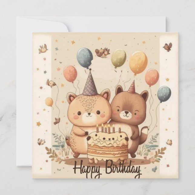 Tarjeta de personalizado de cumpleaños feliz (Anverso)