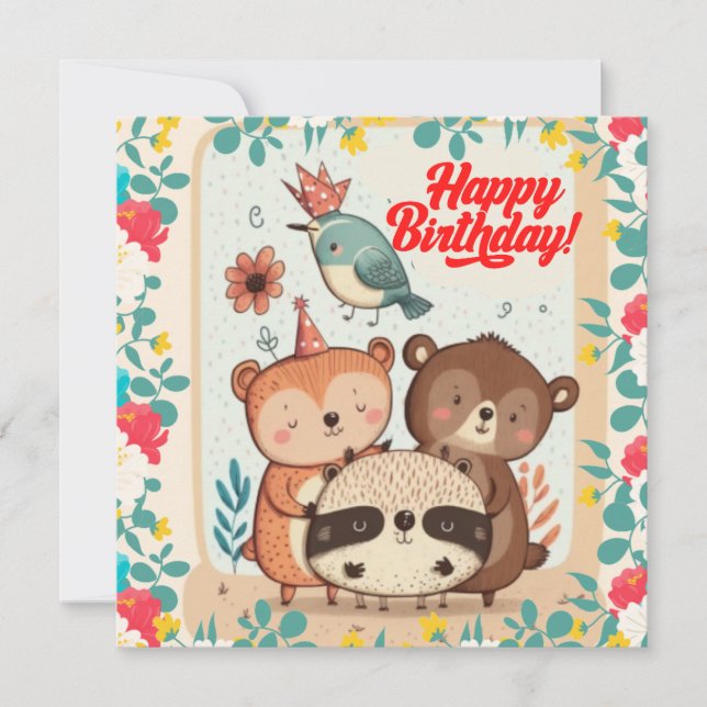 Tarjeta de personalizado de cumpleaños feliz (Anverso)