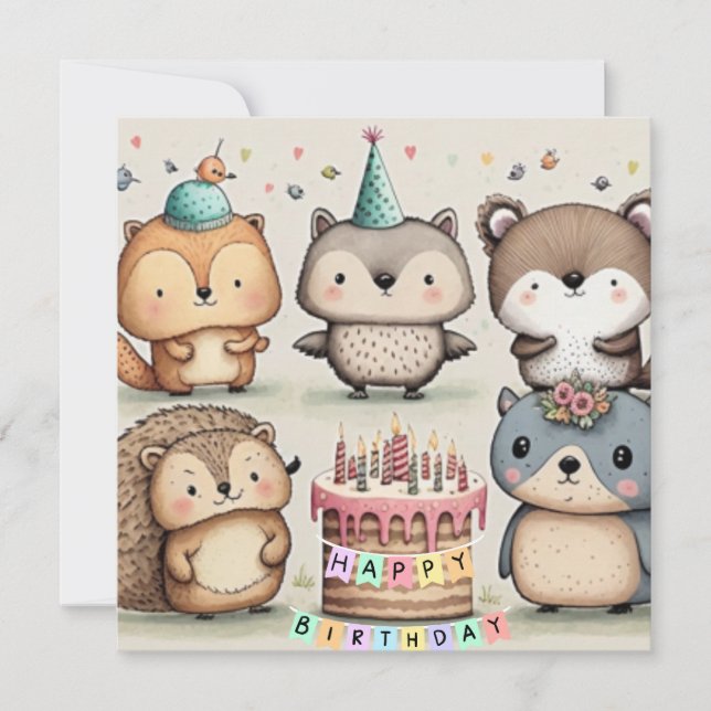 Tarjeta de personalizado de cumpleaños feliz (Anverso)