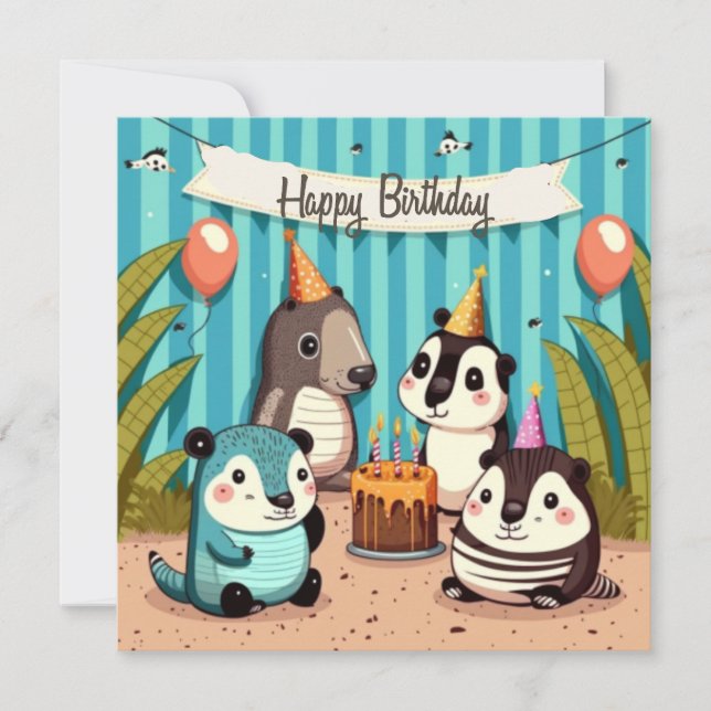 Tarjeta de personalizado de cumpleaños feliz (Anverso)