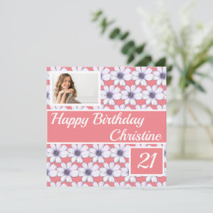 Tarjeta de Personalizado de diseño floral feliz cu