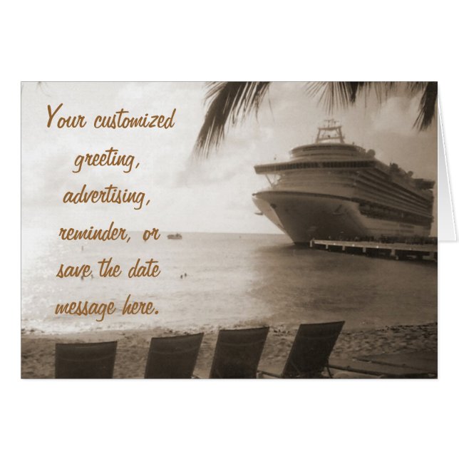 Tarjeta de Personalizado de envío en Sepia (Anverso (Horizontal))