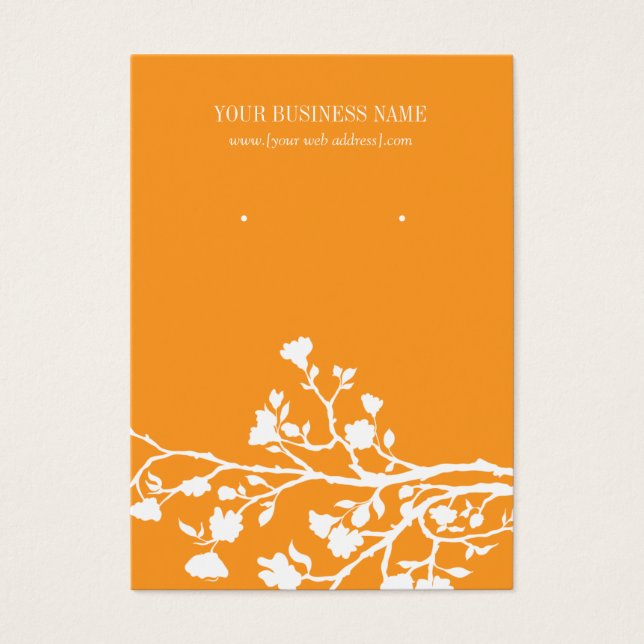 Tarjeta de Personalizado de flores blancas naranja (Frente)