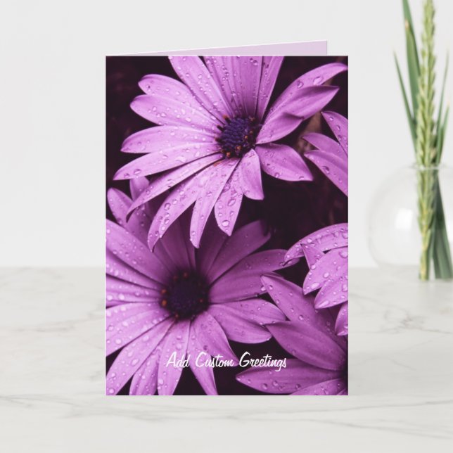 Tarjeta de Personalizado de flores Lilac Daisy (Anverso)
