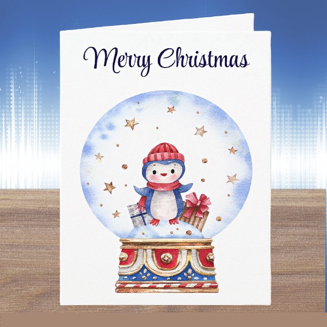 Tarjeta de personalizado de Navidades de pingüino  (Subido por el creador)