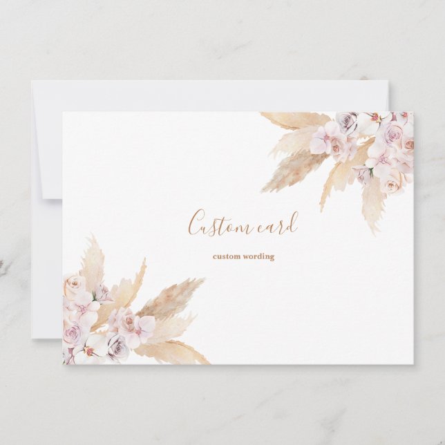 Tarjeta de personalizado de pasto pampas (Anverso)