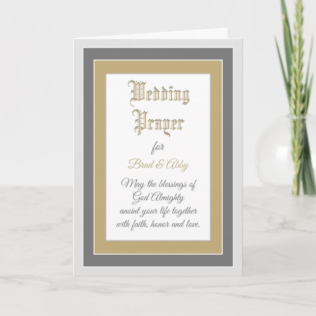 tarjeta de personalizado de plegarias del Boda del (Anverso)
