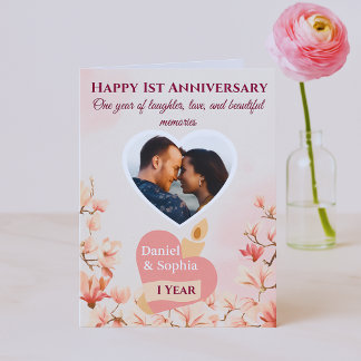 Tarjeta de personalizado de primer aniversario par