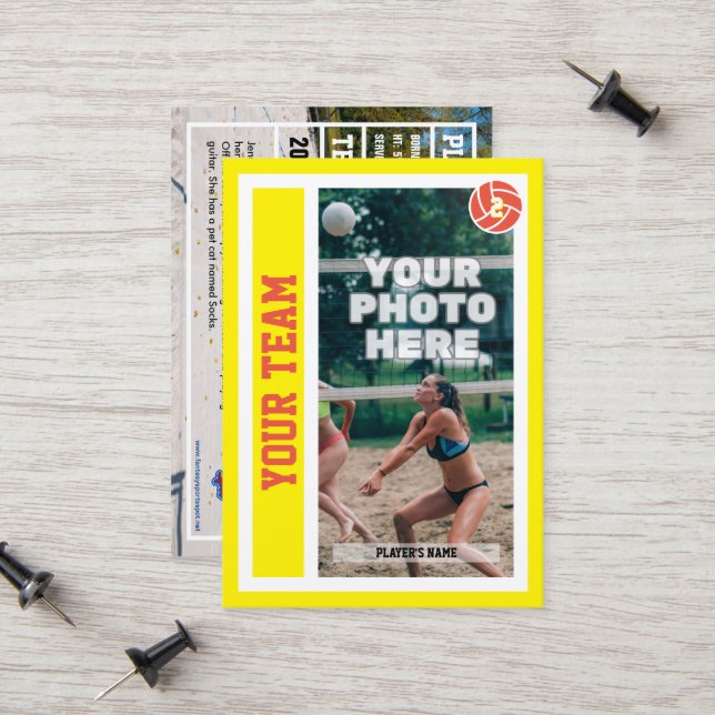 Tarjeta de personalizado de voleibol de playa (ama (Anverso/Reverso In Situ)