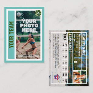 Tarjeta de personalizado de voleibol de playa (Ver