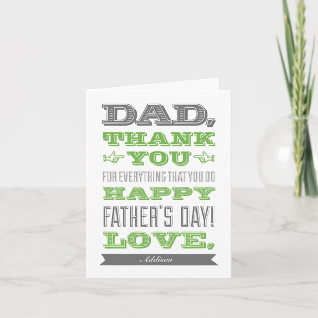 Tarjeta de Personalizado del Día del Padre Feliz (Anverso)