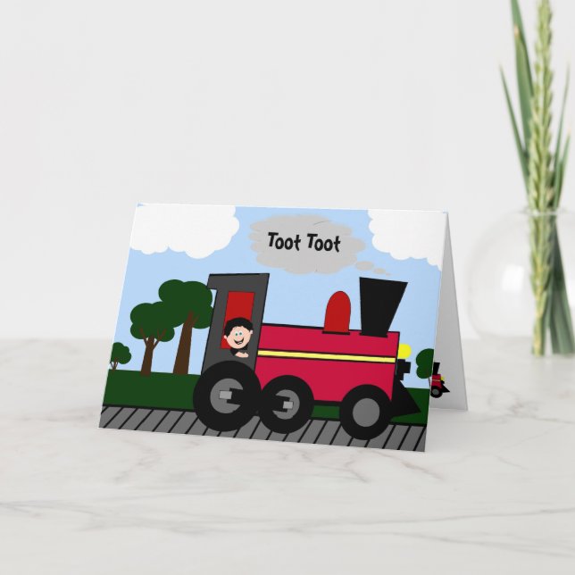 Tarjeta de Personalizado del tren de cumpleaños (Anverso)