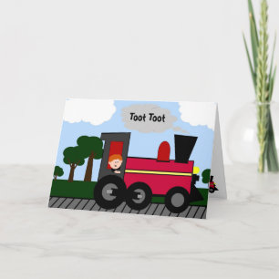 Tarjeta de Personalizado del tren de cumpleaños
