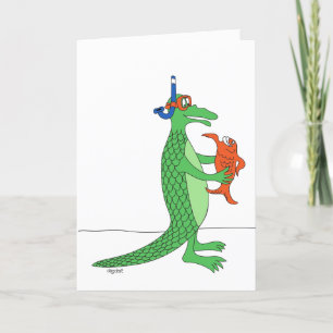 Tarjeta de Personalizado Fishy Alligator