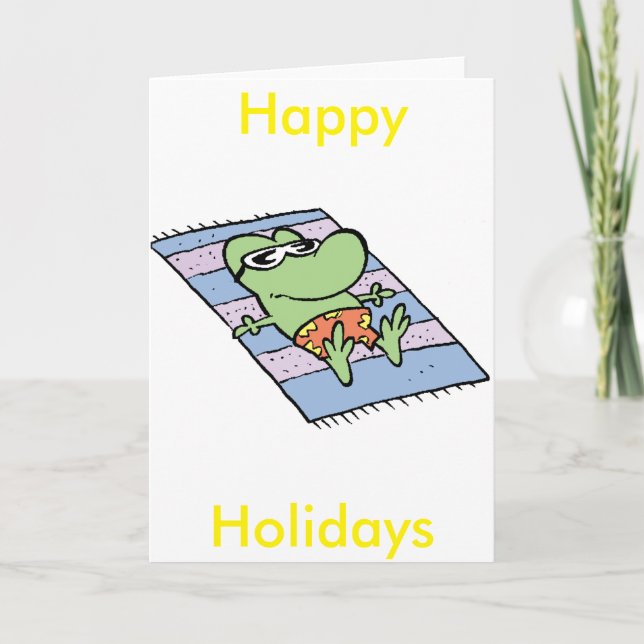 Tarjeta de Personalizado Frog Happy Holidays (Anverso)