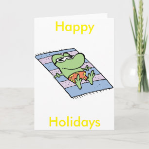 Tarjeta de Personalizado Frog Happy Holidays