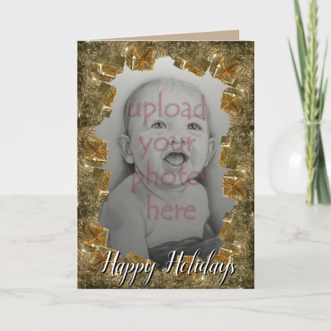 Tarjeta de personalizado Happy Holidays Card no co (Anverso)