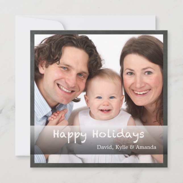 Tarjeta de Personalizado Happy Holidays Family Pho (Anverso)