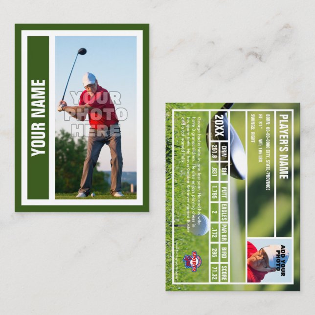 Tarjeta de personalizado para el comercio de golf  (Anverso / Reverso)