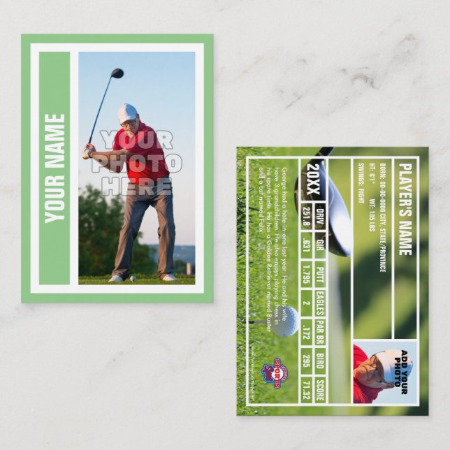 Tarjeta de personalizado para el comercio de golf  (Anverso / Reverso)