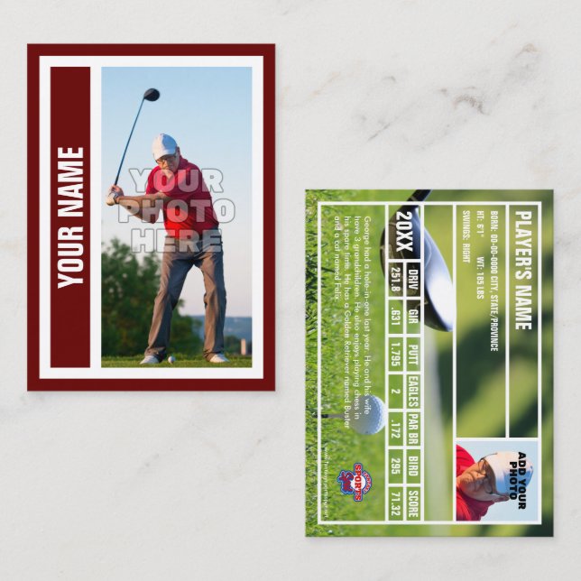 Tarjeta de personalizado para el comercio de golf  (Anverso / Reverso)